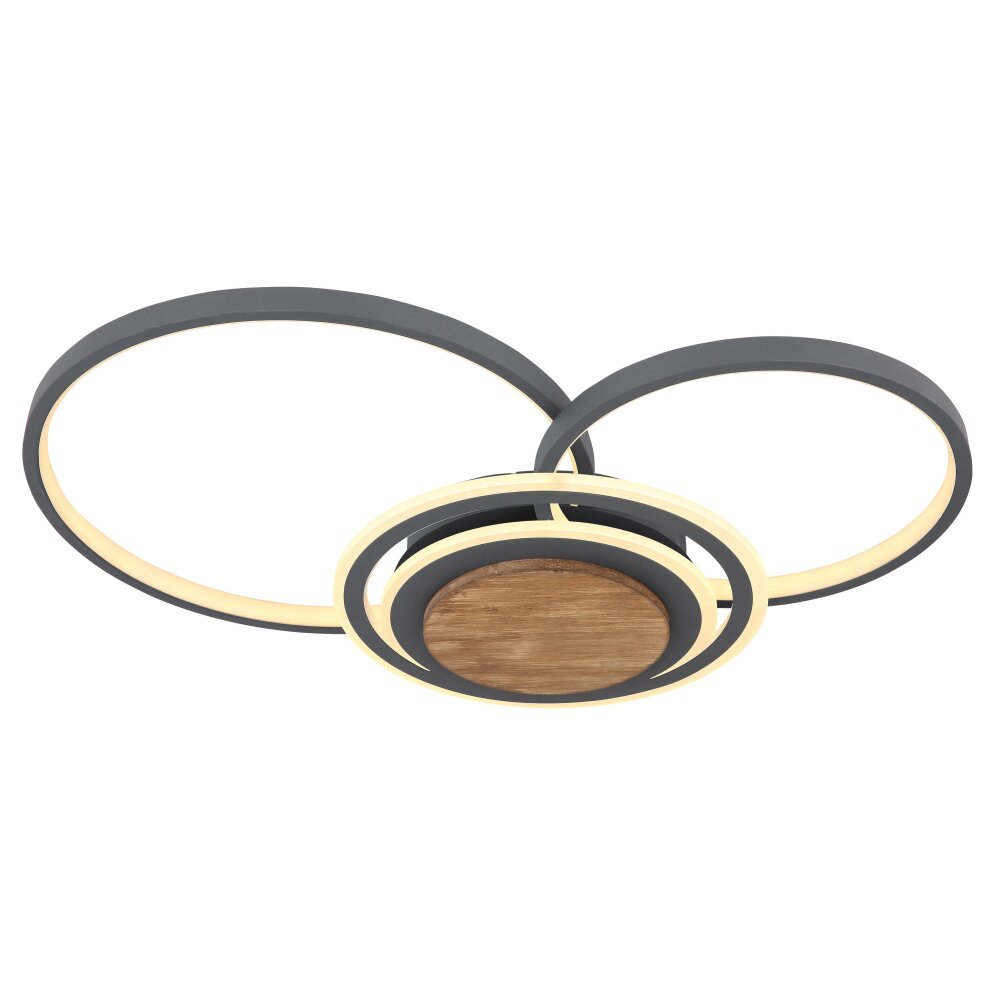 Globo NIRRA Deckenleuchte LED Holz dunkel, Schwarz, 1-flammig main product photo