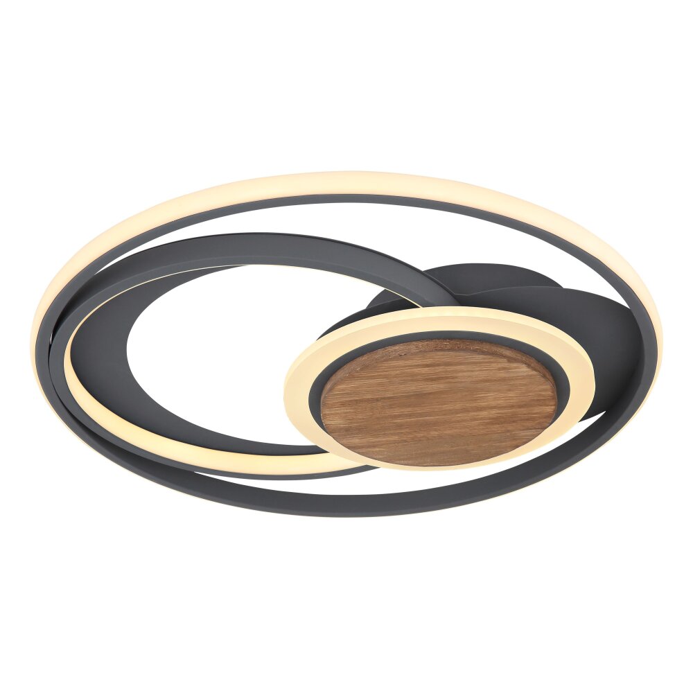 Globo NIRRA Deckenleuchte LED Holz dunkel, Schwarz, 1-flammig main product photo