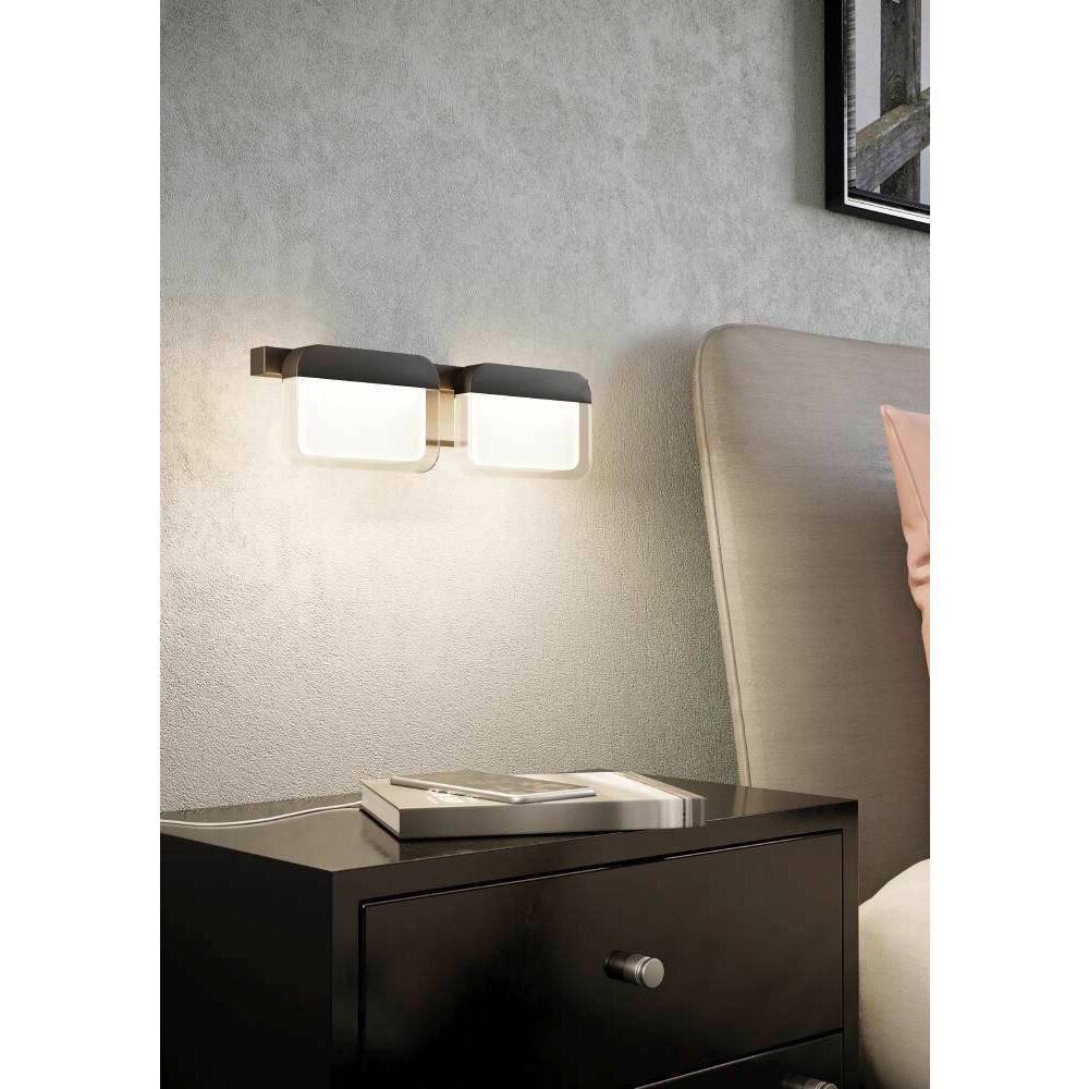 Eglo Leuchten ERVIDEL Wandleuchte LED Schwarz, 2-flammig main product photo
