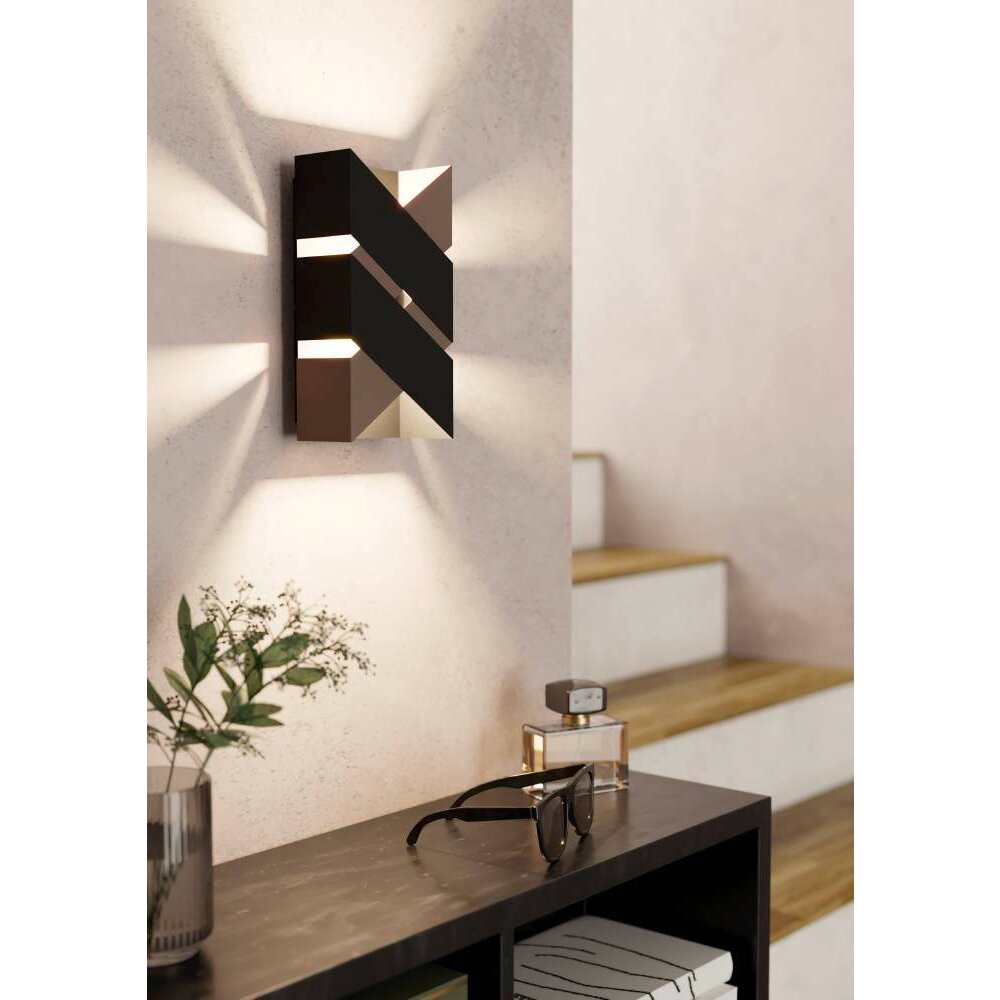 Eglo Leuchten GURARE Wandleuchte LED Mokka, Schwarz, 2-flammig main product photo