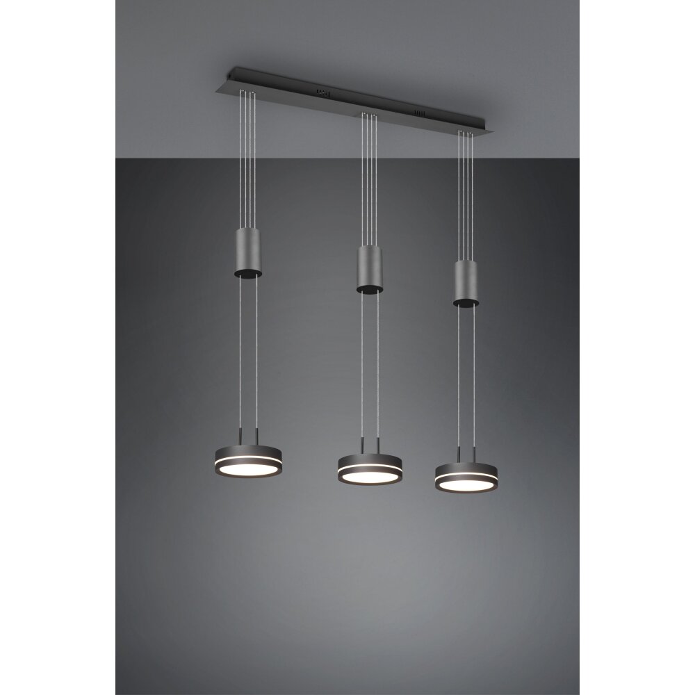 Trio Leuchten Franklin Pendelleuchte LED Anthrazit, 3-flammig main product photo