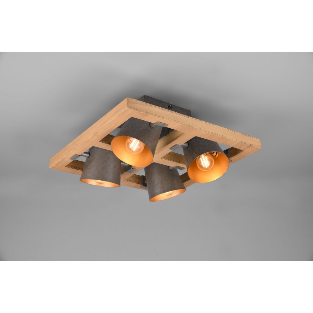 Trio Leuchten Bell Deckenleuchte Dunkelbraun, Nickel-Matt, 4-flammig main product photo