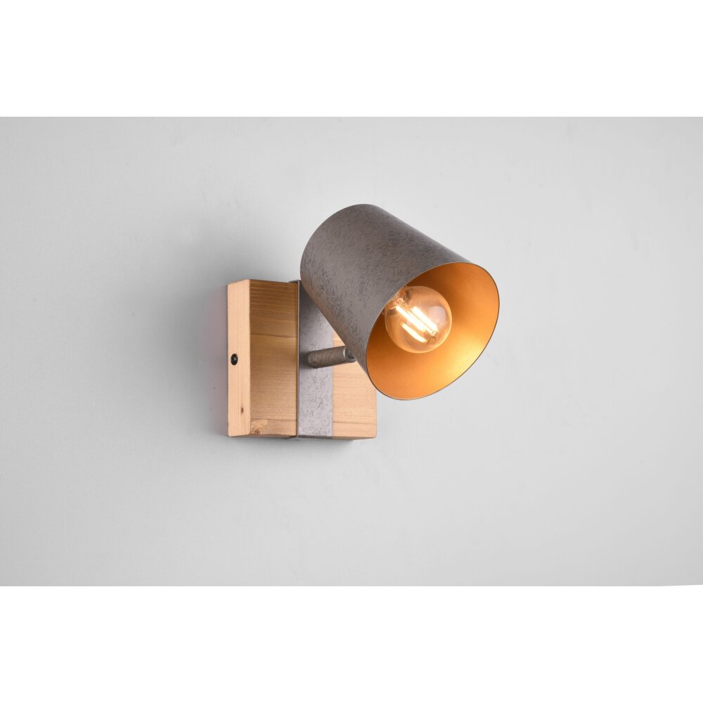 Trio Leuchten Bell Wandleuchte Dunkelbraun, Nickel-Matt, 1-flammig main product photo