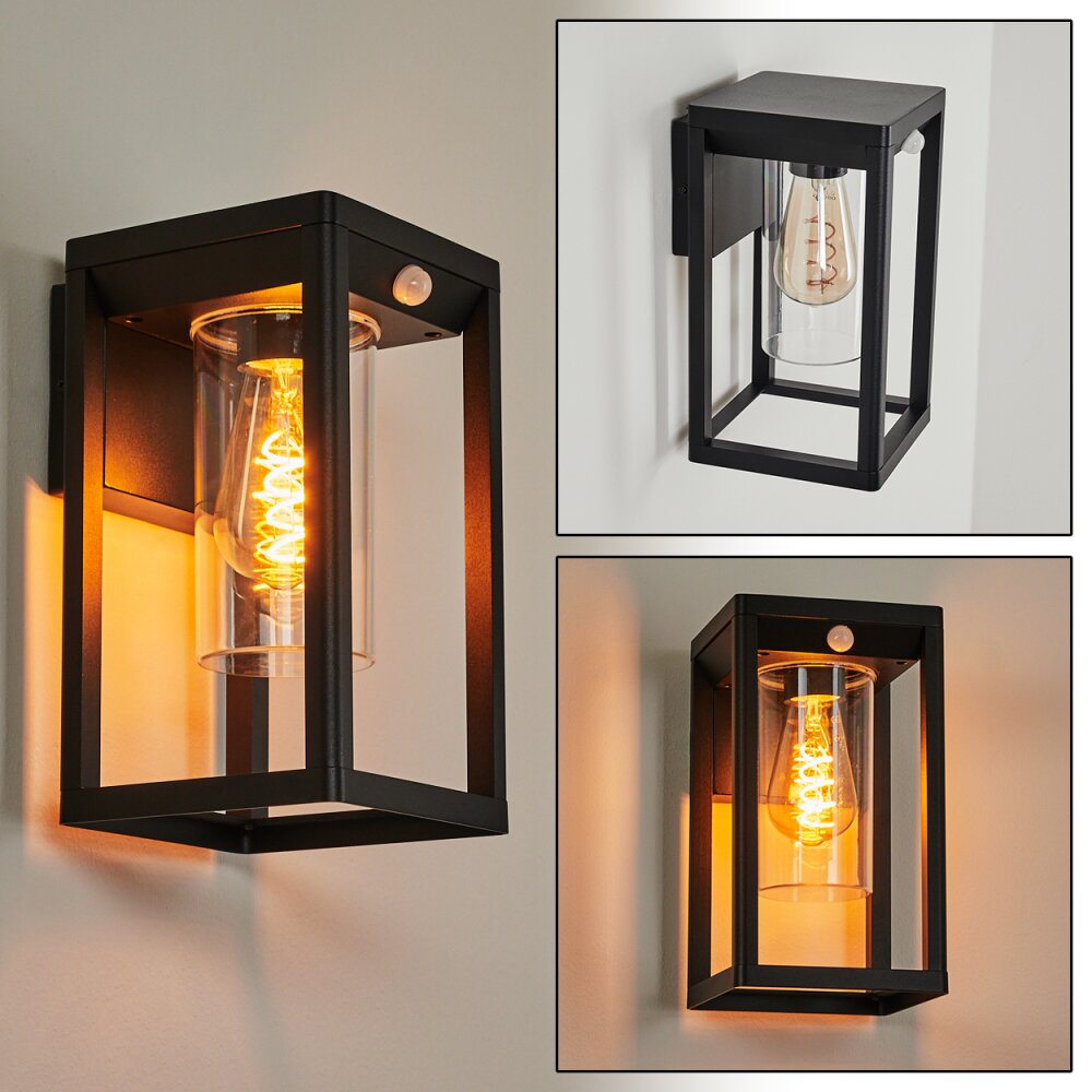 Leset Außenwandleuchte Schwarz, 1-flammig, Bewegungsmelder main product photo