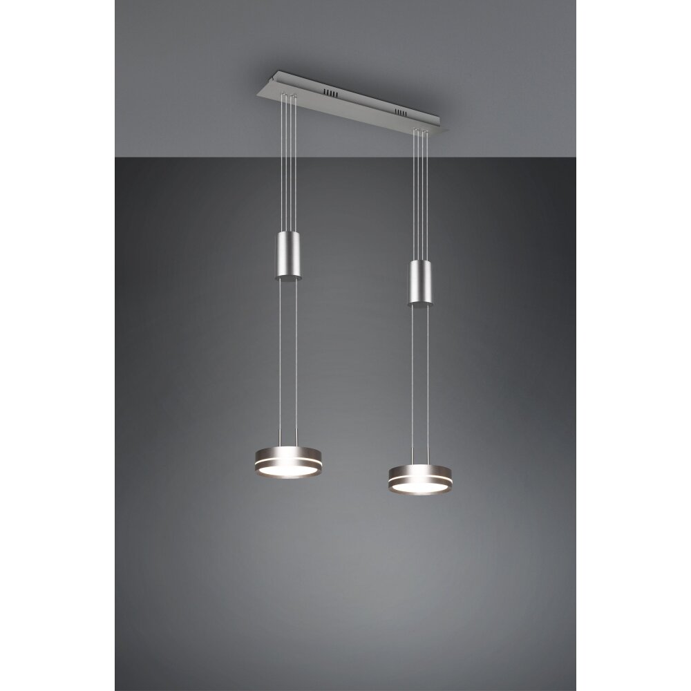 Trio Leuchten Franklin Pendelleuchte LED Nickel-Matt, 2-flammig main product photo