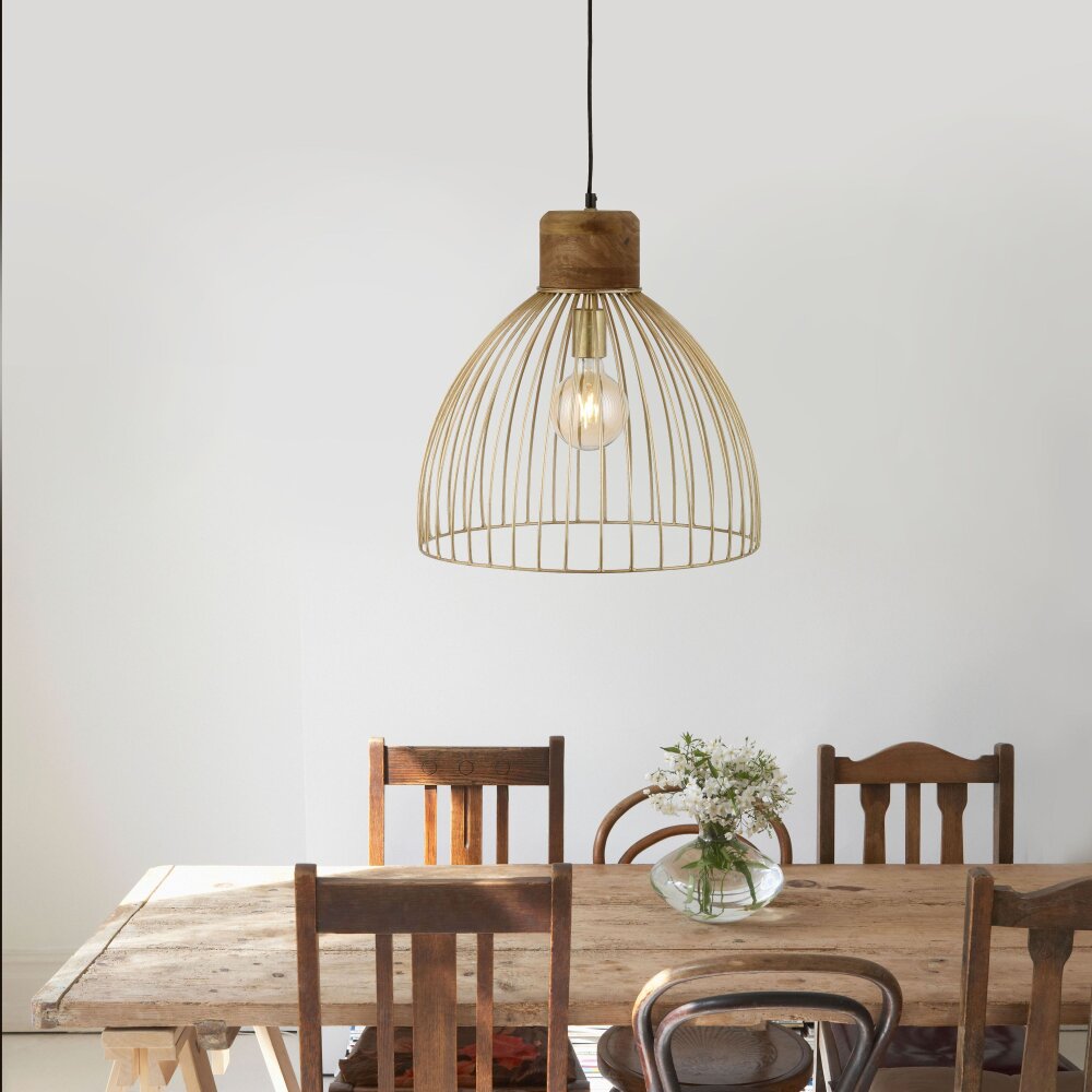 Leuchten Direkt ALAMI Pendelleuchte Holz dunkel, 1-flammig main product photo