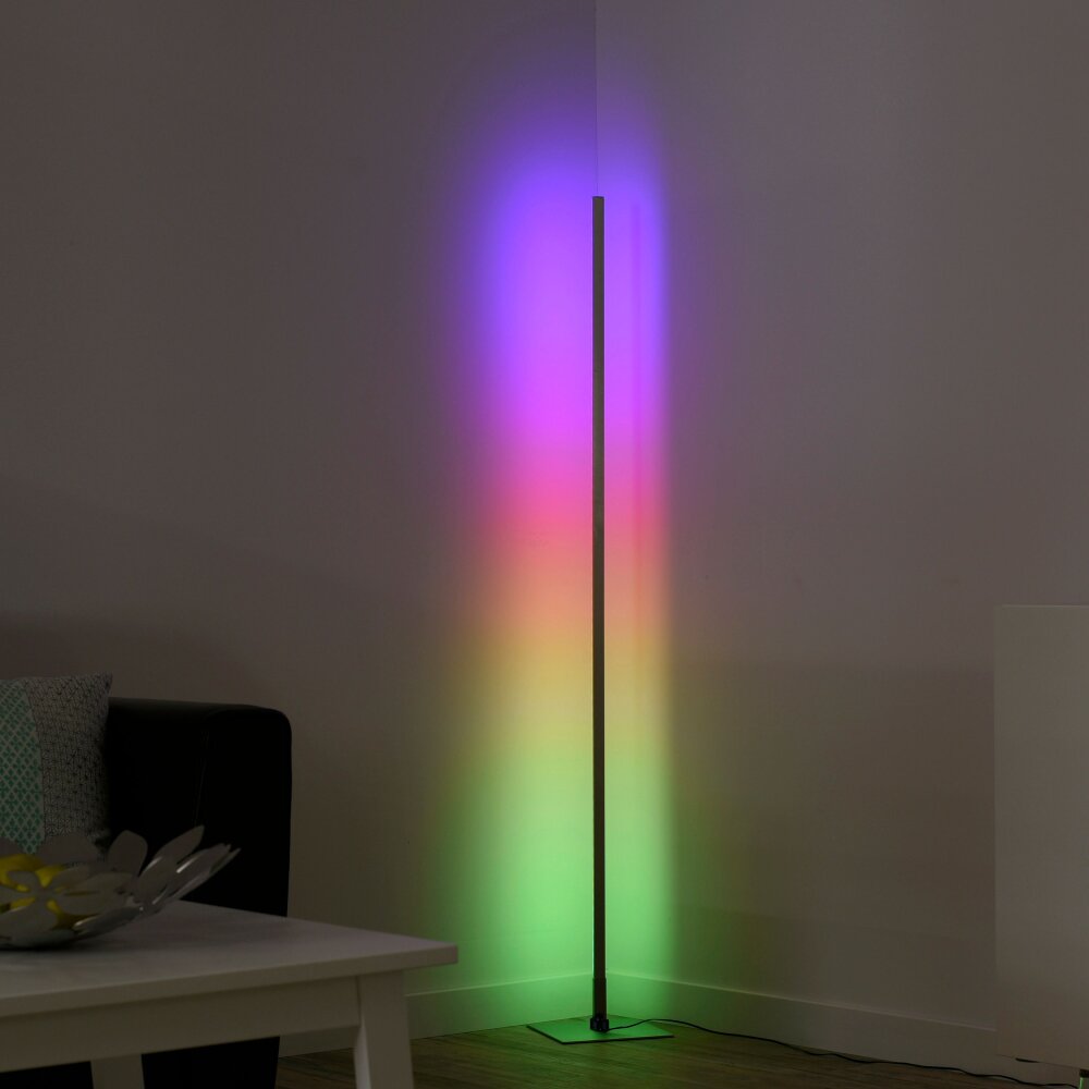 Leuchten Direkt HENRY Stehleuchte LED Stahl gebürstet, 1-flammig, Fernbedienung main product photo