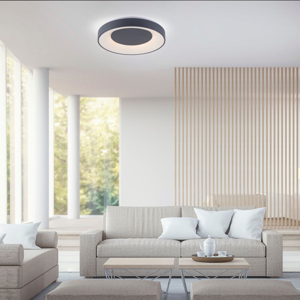Leuchten Direkt LOLAsmart-ANIKA Deckenleuchte LED Anthrazit, 1-flammig, Fernbedienung, Farbwechsler main product photo