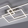 Leuchten Direkt LOLAsmart-MAXI Deckenleuchte LED Stahl gebürstet, 3-flammig, Fernbedienung, Farbwechsler