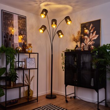 Tallaboa Bogenlampe Schwarz, 5-flammig