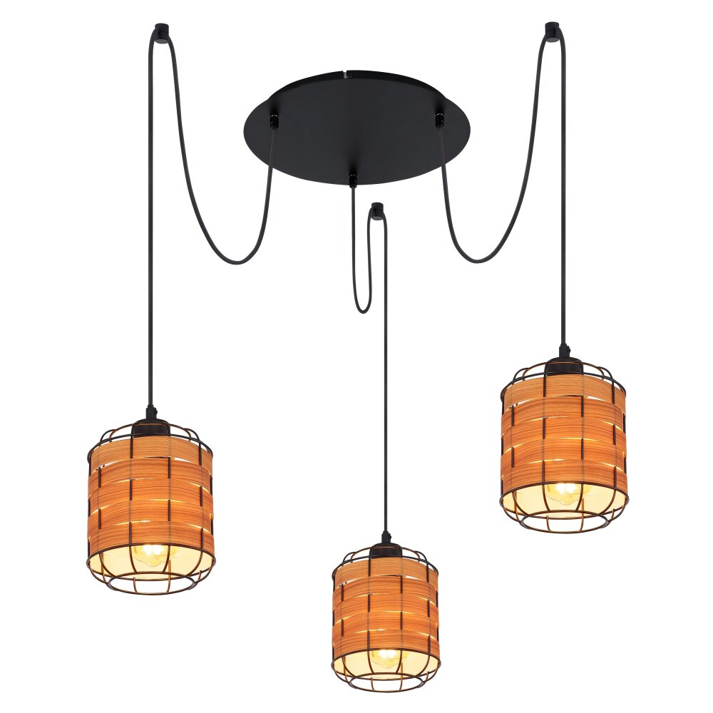 Globo ELMAR Hängeleuchte Schwarz, 3-flammig main product photo