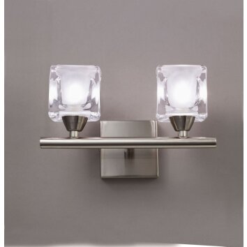 Mantra CUADRAX SATIN Wandleuchte Nickel-Matt, 2-flammig