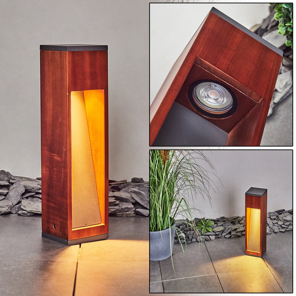 Byremo Wegeleuchte Holz dunkel, Schwarz, 1-flammig main product photo