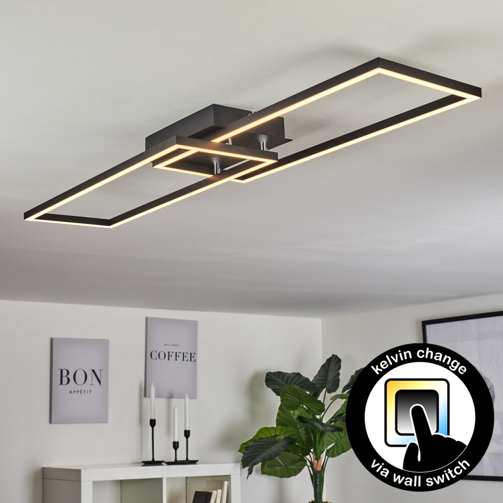 Hyacinthe Deckenleuchte LED Chrom, Schwarz, 1-flammig main product photo