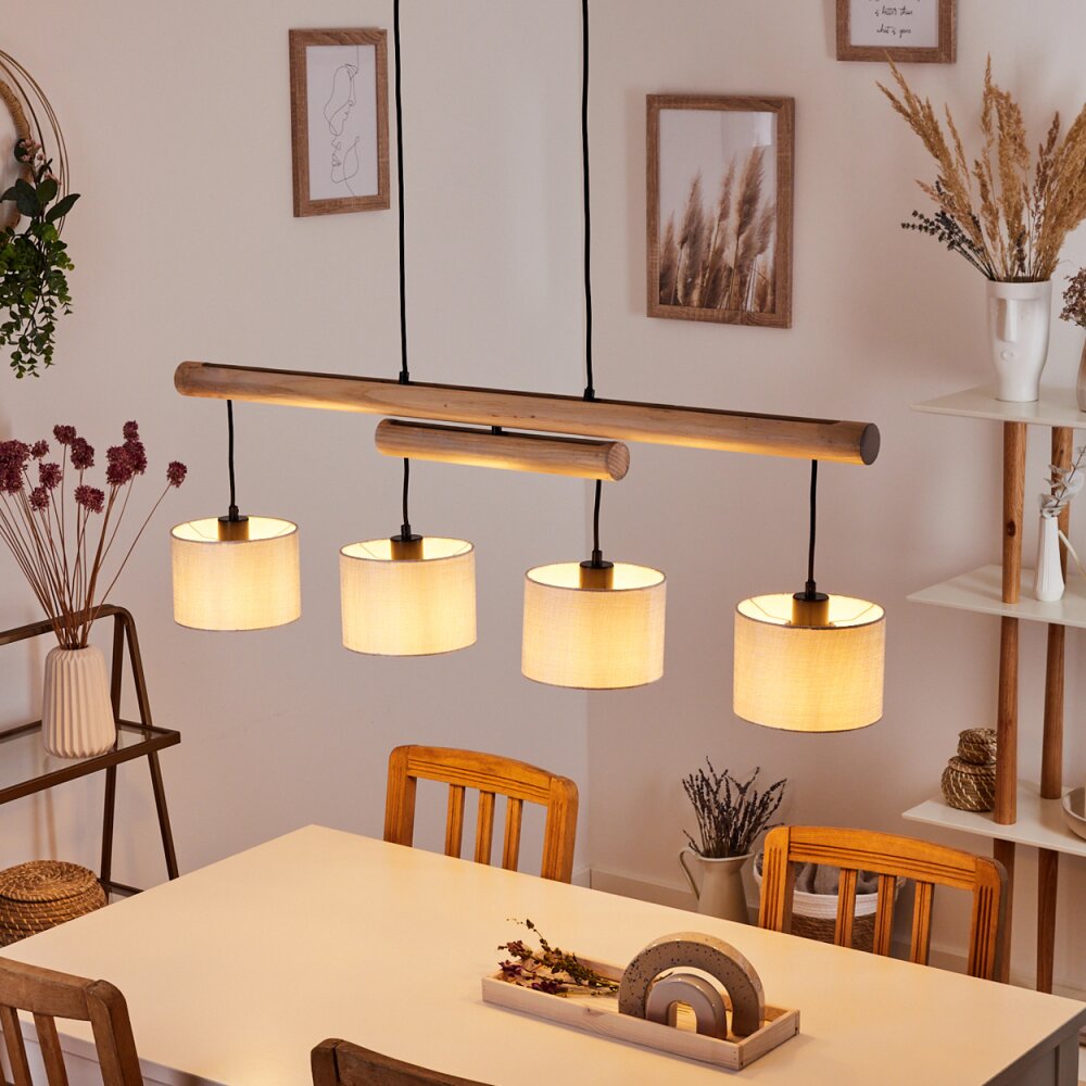 Bigandie Hängeleuchte Naturfarben, Schwarz, 4-flammig main product photo