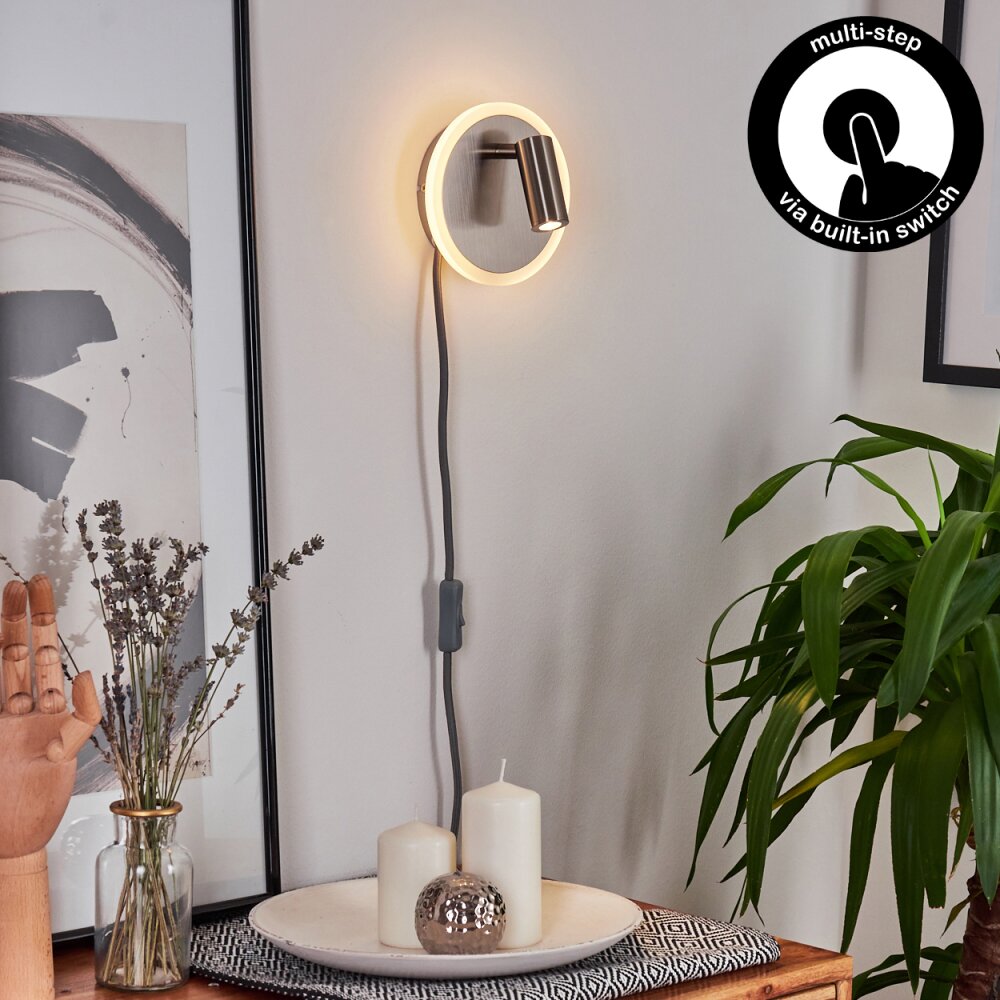 Viata Wandleuchte LED Grau, Nickel-Matt, 2-flammig main product photo
