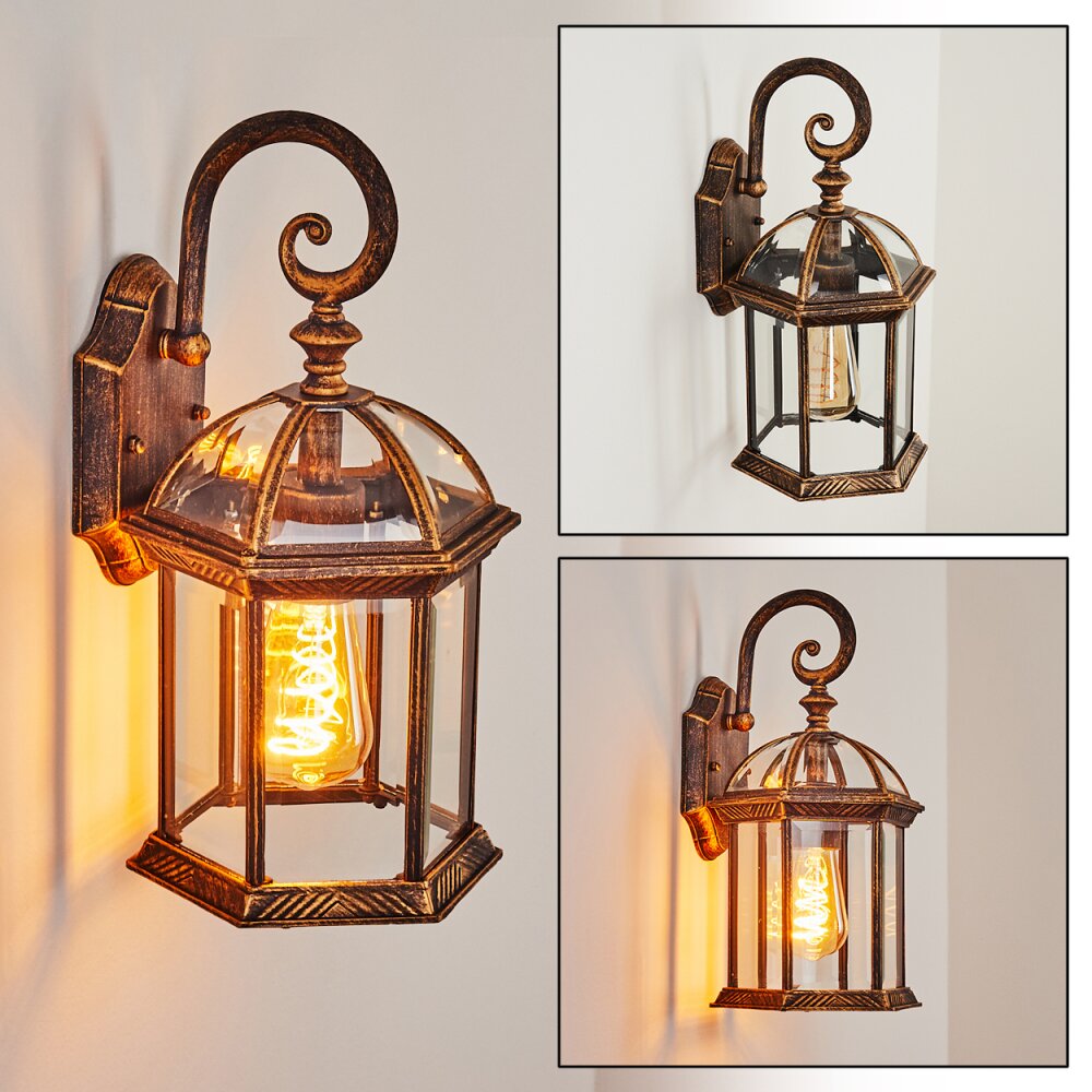 Bourrouc Außenwandleuchte Gold, Schwarz, 1-flammig main product photo