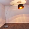 Lillby Bogenstehlampe Grau, 1-flammig, Stoffschirm