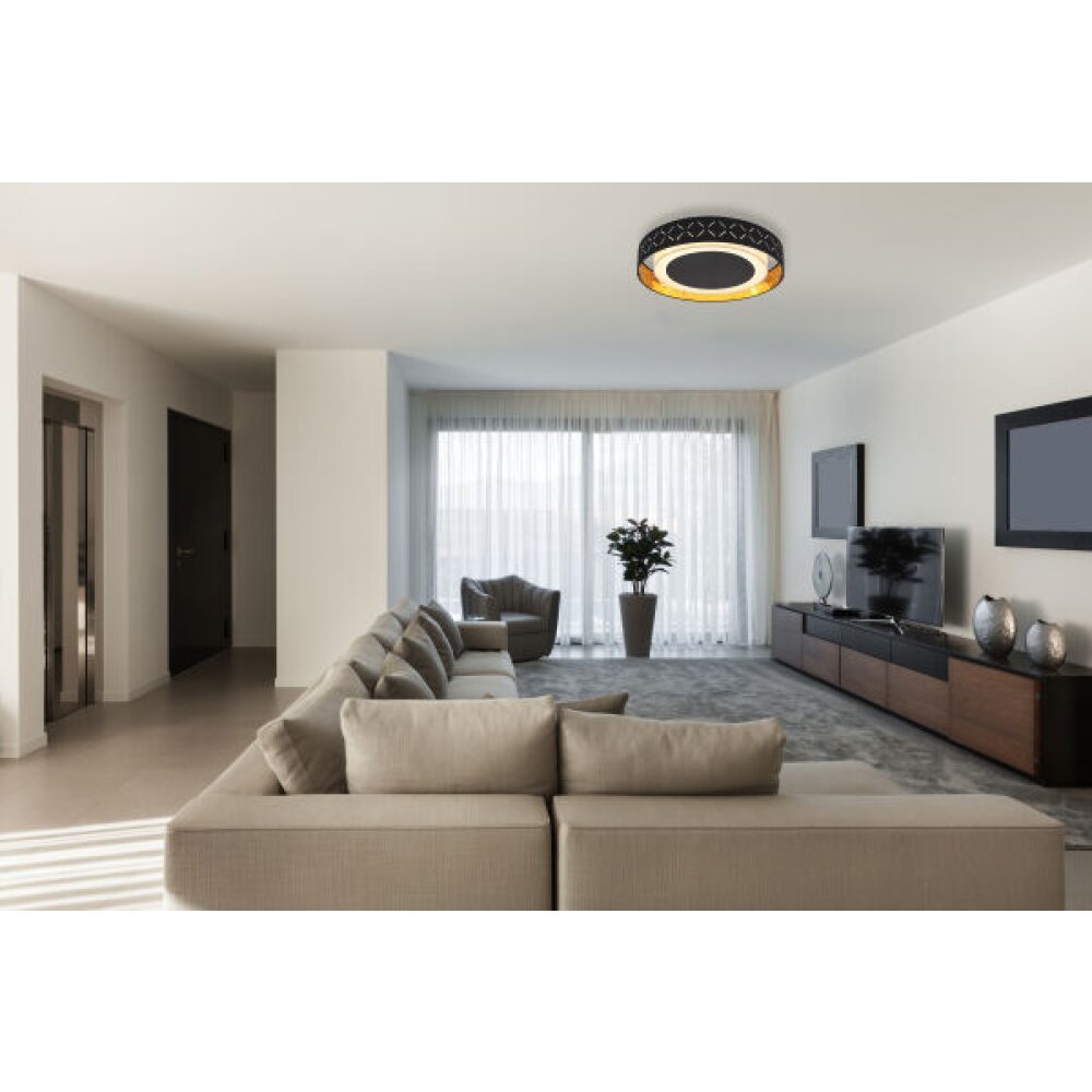 Globo CLARKE Deckenleuchte LED Schwarz, 1-flammig main product photo
