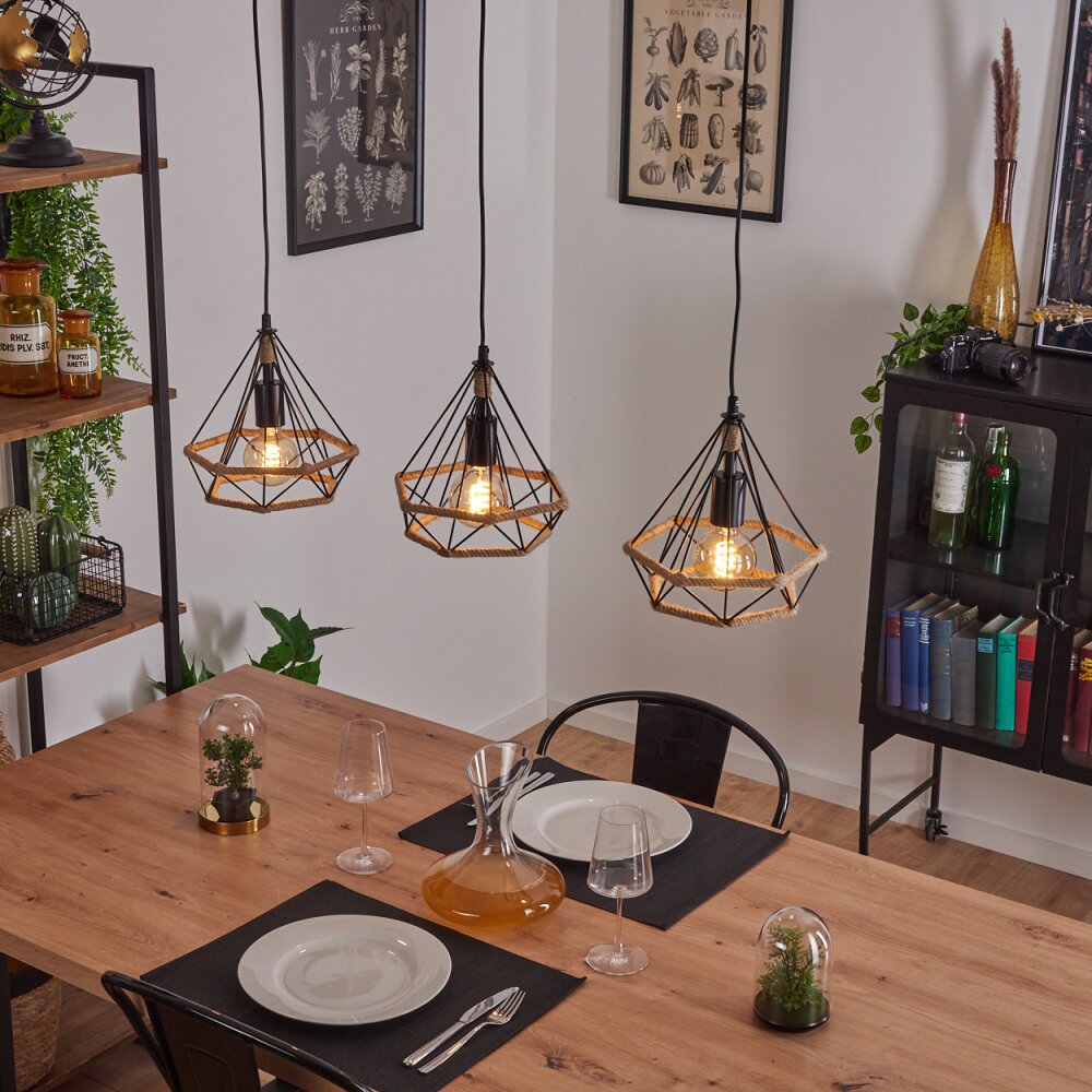 Riekje Pendelleuchte Schwarz, 3-flammig main product photo