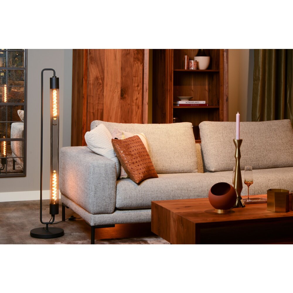 Lucide CALIXT Stehlampe Schwarz, 2-flammig main product photo