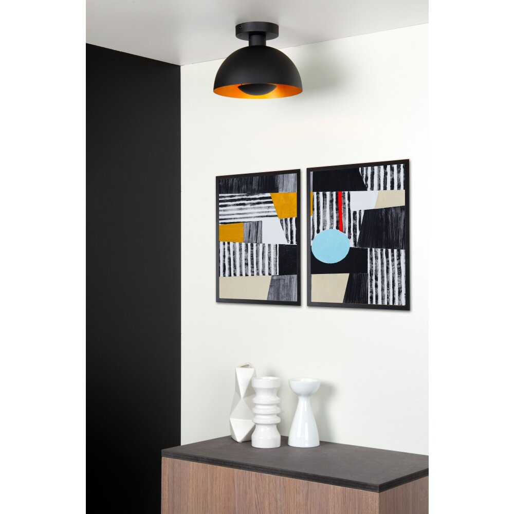 Lucide SIEMON Deckenleuchte Schwarz, 1-flammig main product photo