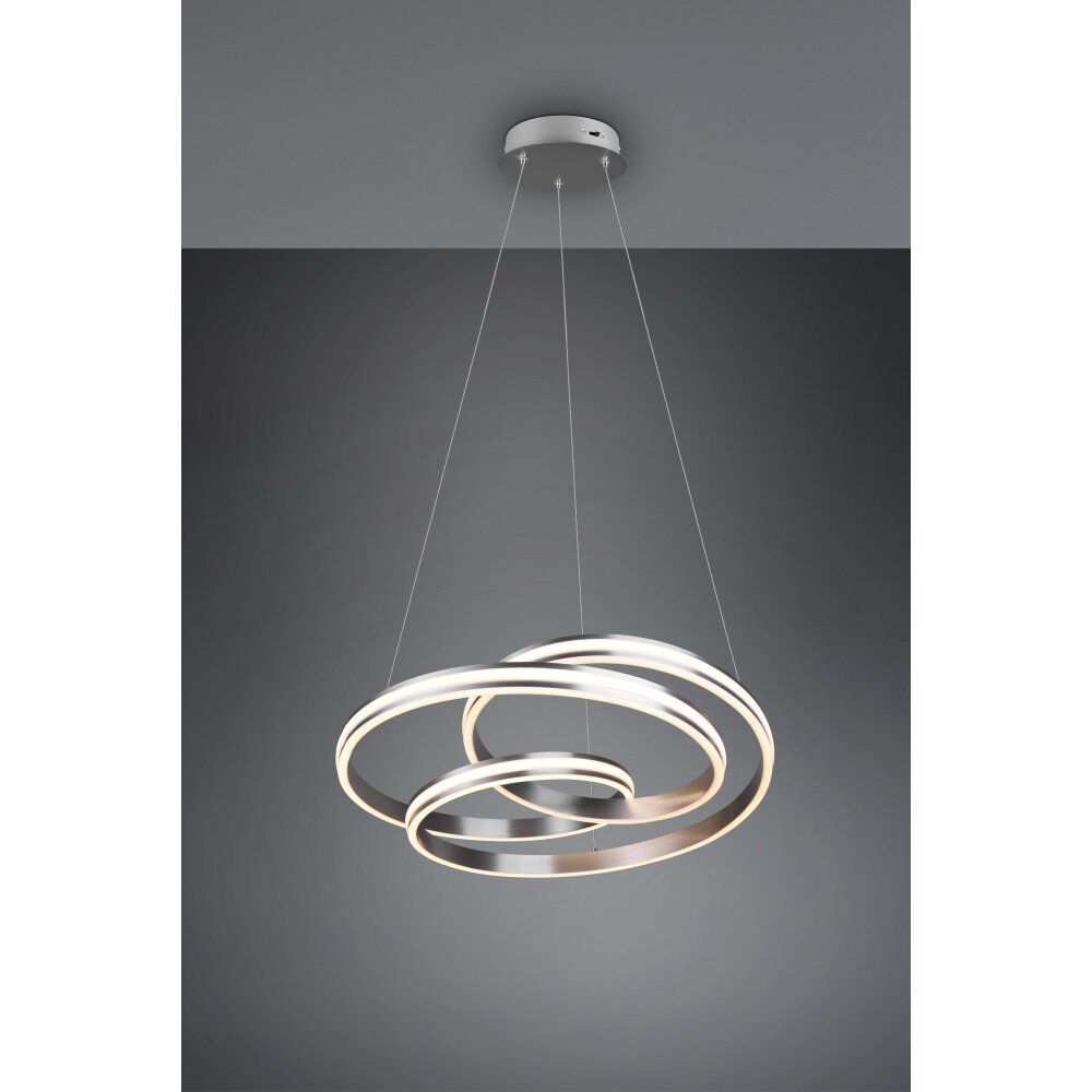 Trio Leuchten NURIA Pendelleuchte LED Nickel-Matt, 1-flammig main product photo