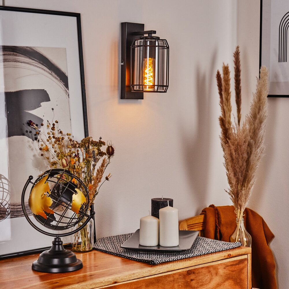 Thusis Wandleuchte Schwarz, 1-flammig main product photo