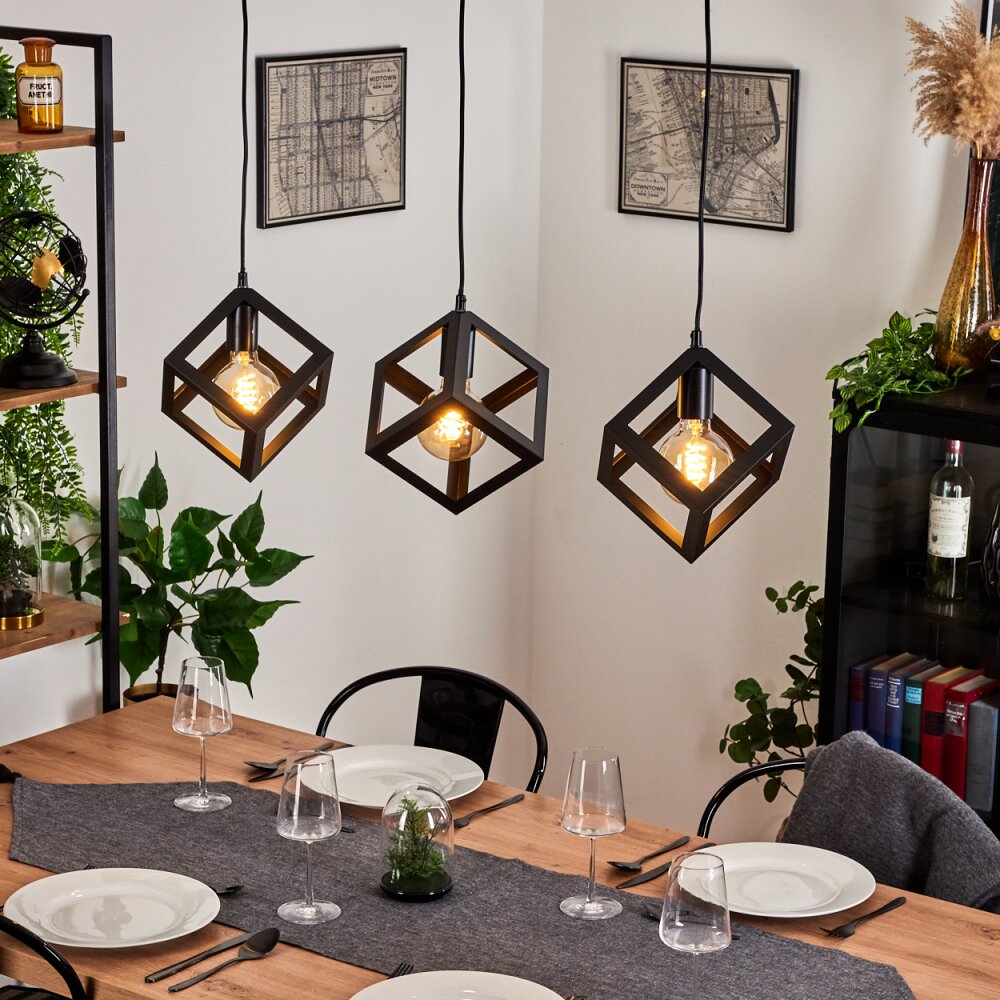 Melide Hängeleuchte Schwarz, 3-flammig main product photo