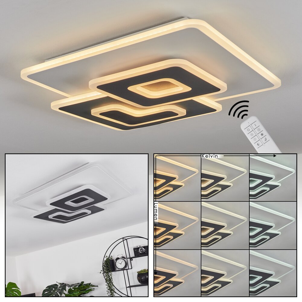 Trapani Deckenleuchte LED Weiß, 1-flammig, Fernbedienung main product photo