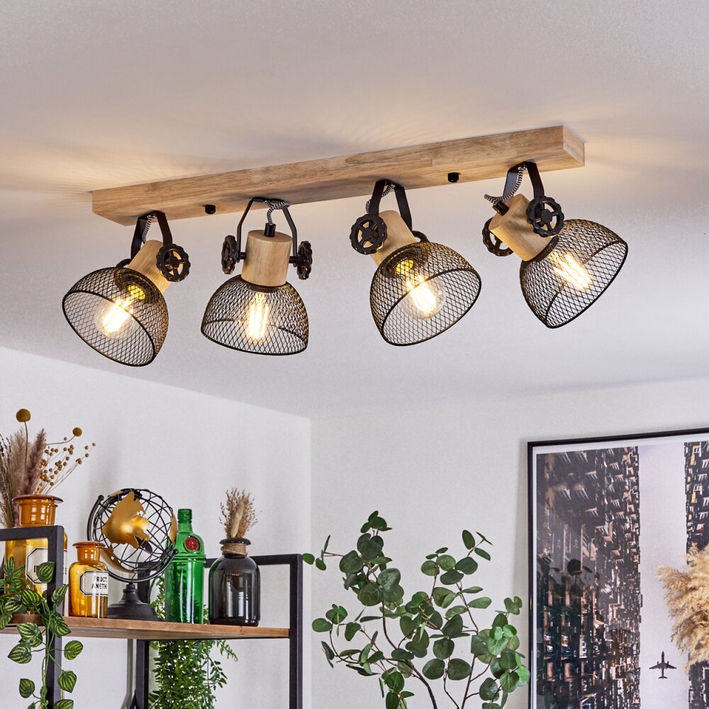 Orny Deckenleuchte Naturfarben, Schwarz, 4-flammig main product photo