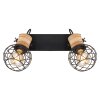Globo LACKY Deckenleuchte Holz hell, Schwarz, 2-flammig