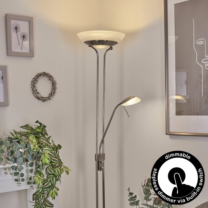 Biot Deckenfluter LED Nickel-Matt, 2-flammig