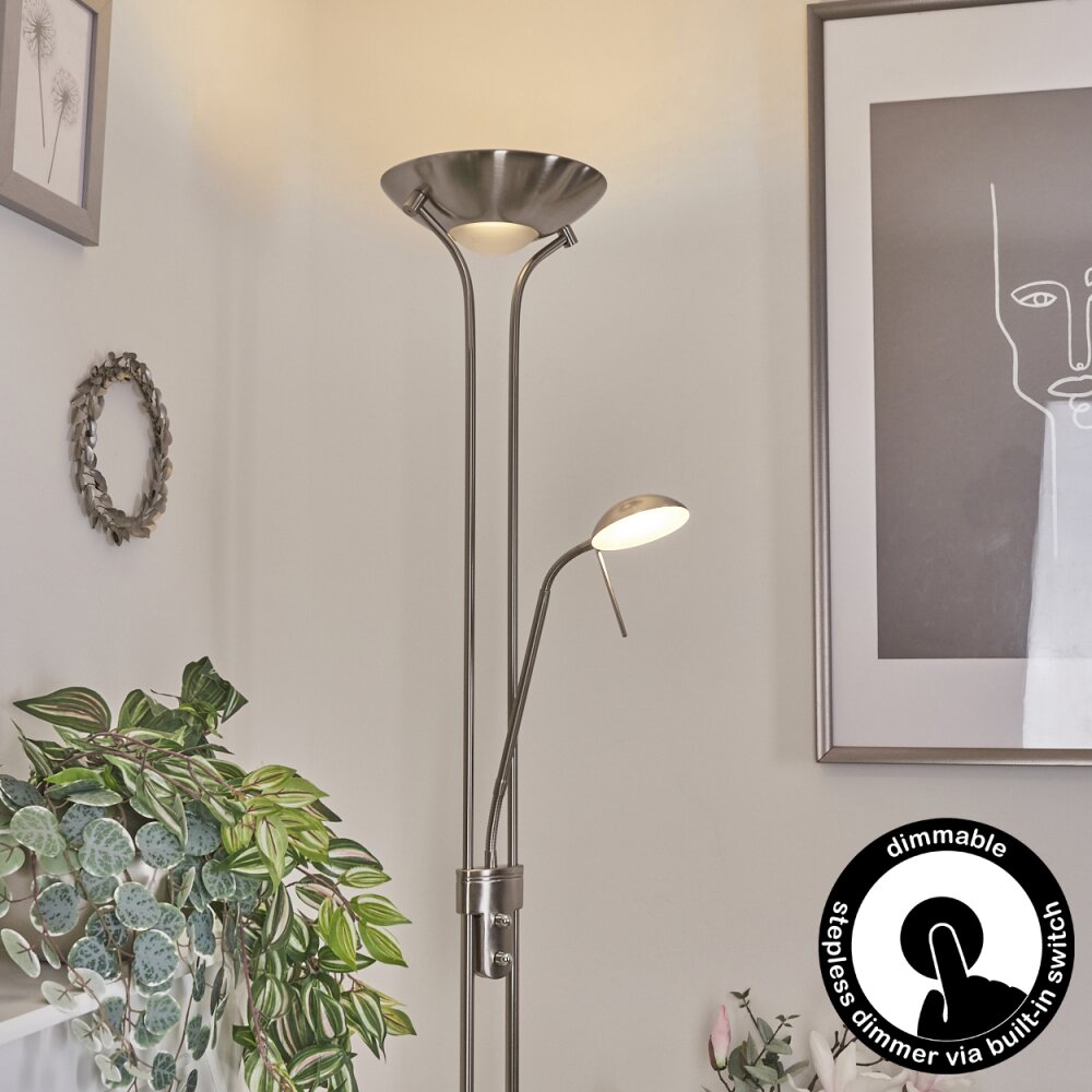 Rom Deckenfluter LED Nickel-Matt, 2-flammig main product photo