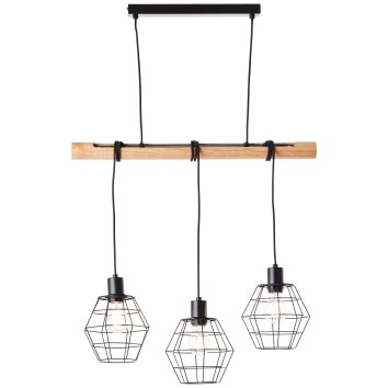 Brilliant Odun Pendelleuchte LED Holz hell, Schwarz G99434/36 | lampe