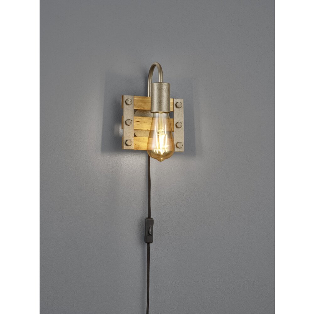 Trio KHAN Wandeuchte Naturfarben, Nickel Antik, 1-flammig main product photo