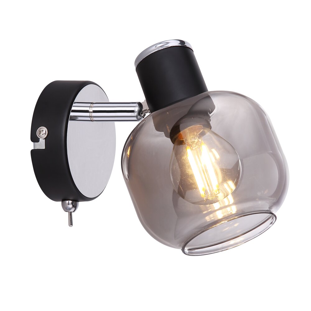 Globo ORNELA Wandleuchte Schwarz, 1-flammig main product photo