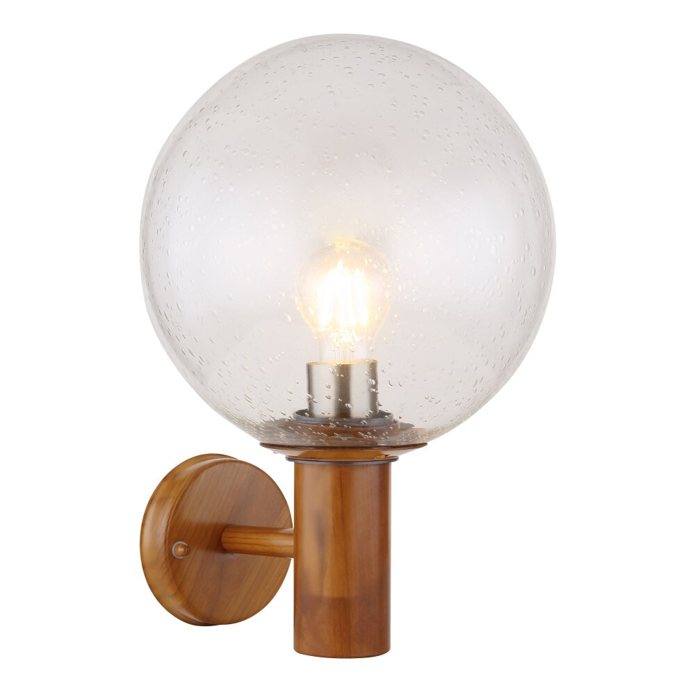 Globo OSSY Außenwandleuchte Edelstahl, Holzoptik, 1-flammig main product photo