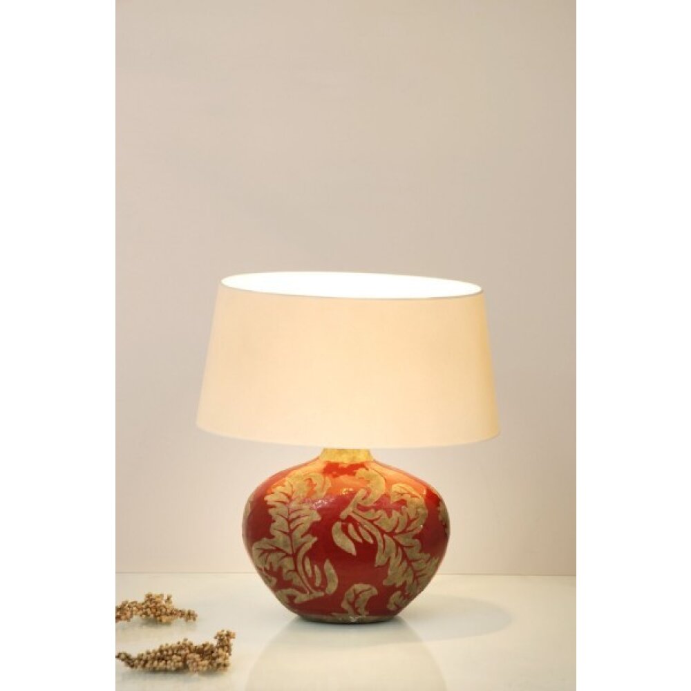 Holländer TOULOUSE OVAL Tischleuchte Beige, Rot, 1-flammig main product photo