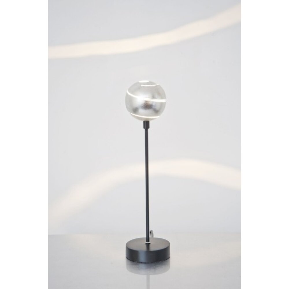 Holländer PICCOLA PALLA Tischleuchte Schwarz, Silber, 1-flammig main product photo