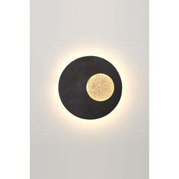 Holländer LUNA Wandleuchte LED Braun, Gold, Schwarz, 1-flammig