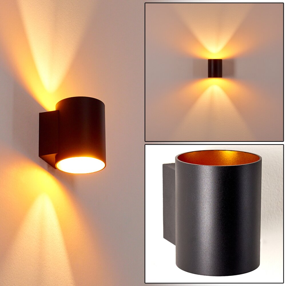 Letsbo Wandleuchte Schwarz-Gold, 1-flammig main product photo