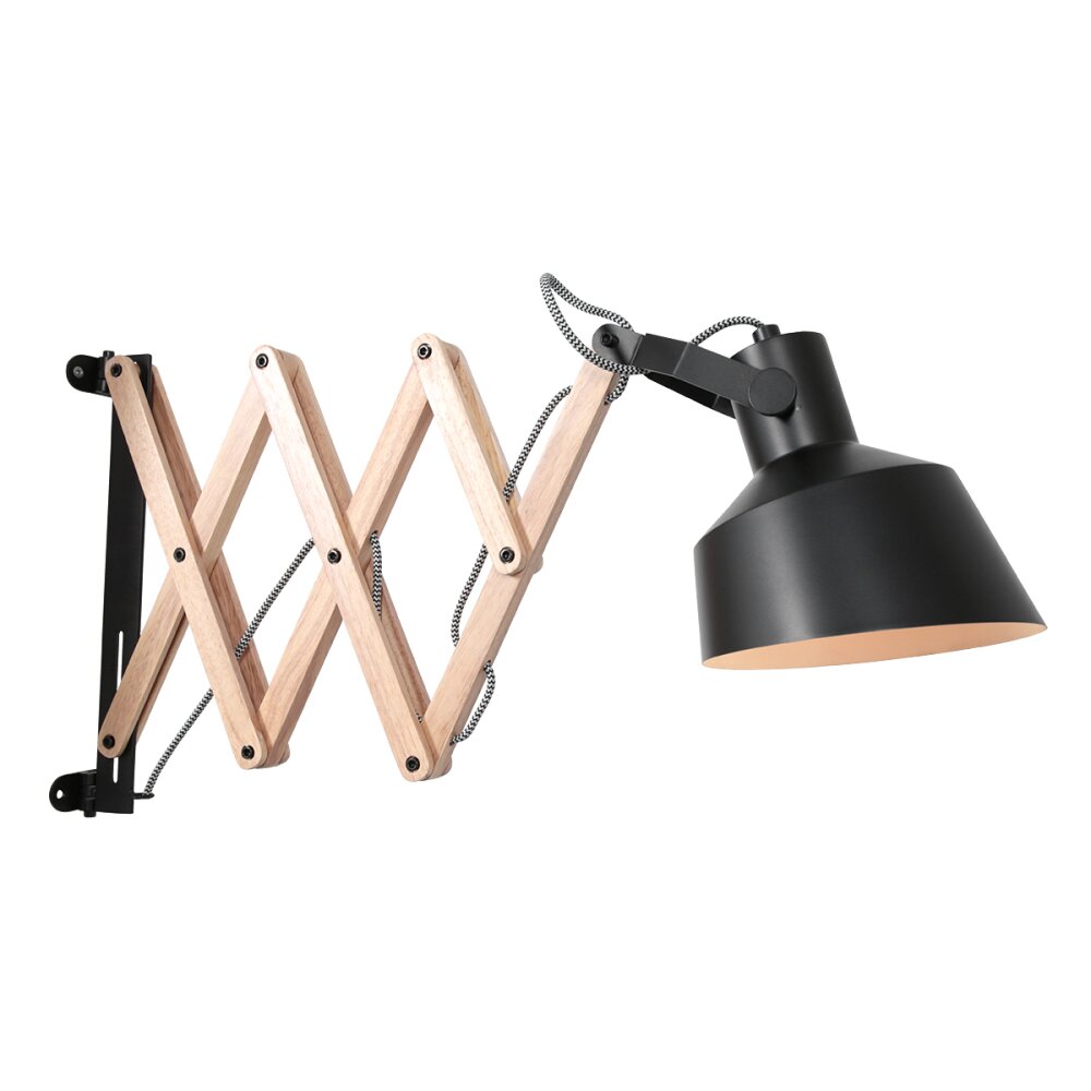 Steinhauer Porter Wandleuchte Naturfarben, Schwarz, 1-flammig main product photo