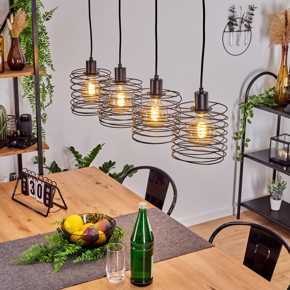 Tobuna Pendelleuchte Schwarz, 4-flammig main product photo