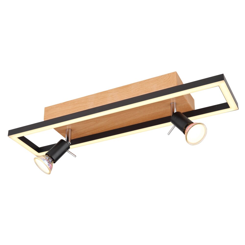 Globo IDA Deckenleuchte LED Holzoptik, Schwarz, 3-flammig main product photo