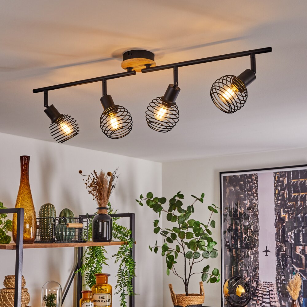 Ballis Deckenleuchte Naturfarben, Schwarz, 4-flammig main product photo