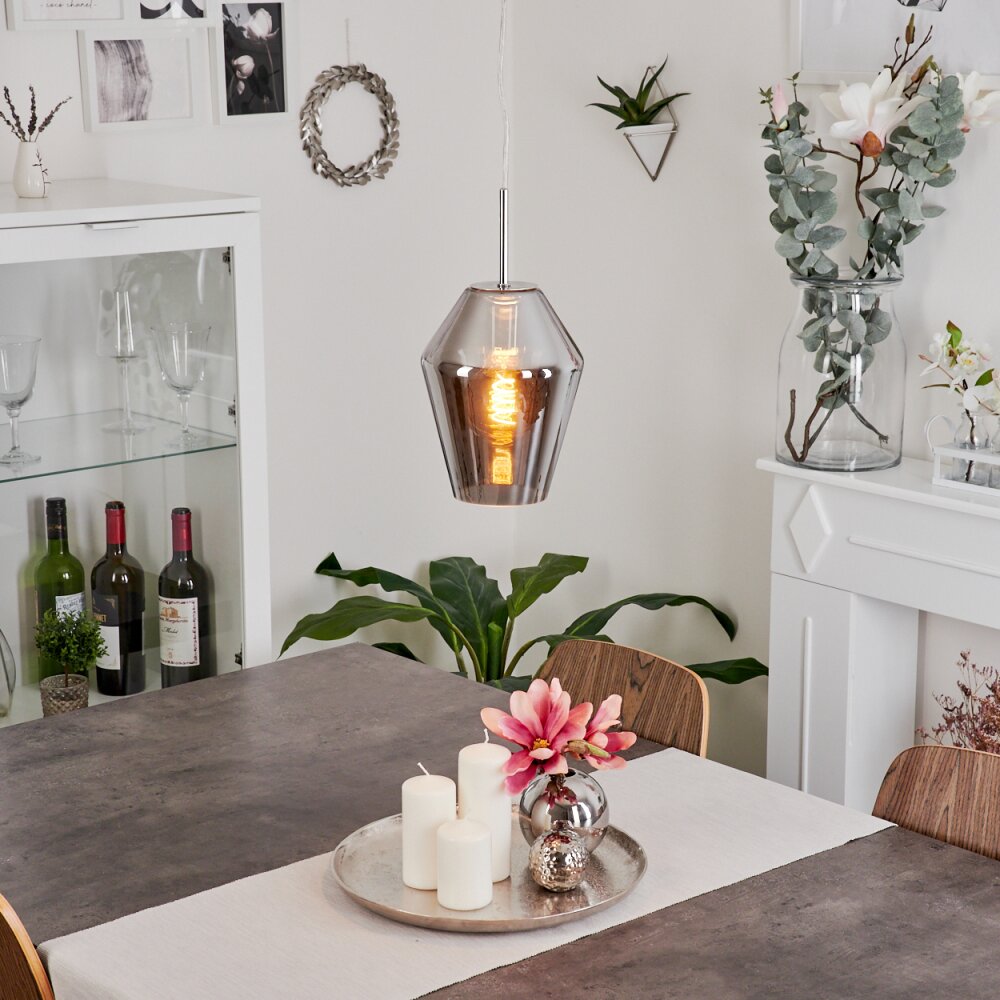 Anjou Pendelleuchte Chrom, 1-flammig main product photo