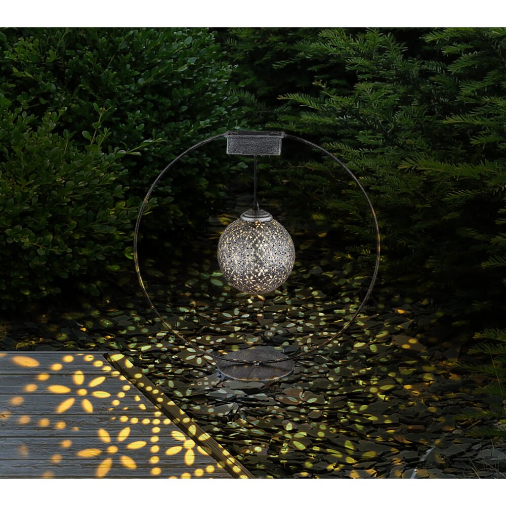 Globo Solarleuchte LED Altsilber, Schwarz, 1-flammig main product photo