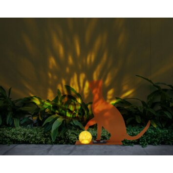 Globo KATZE Solarleuchte LED Rostfarben, 1-flammig