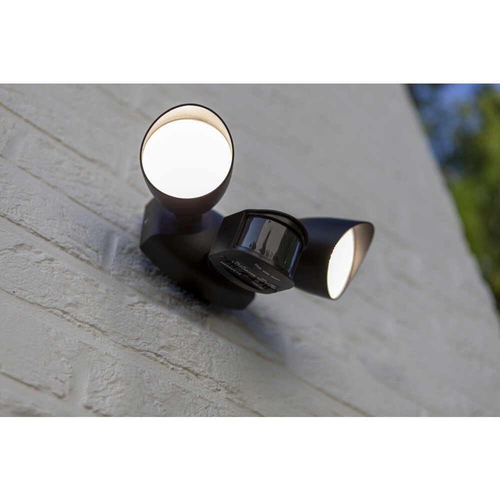 Lutec Lampen SHRIMP Außenwandleuchte LED Schwarz, 1-flammig, Bewegungsmelder main product photo